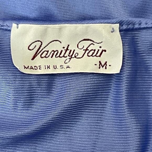 Vintage Vanity Fair Blue Nightgown Size Med V Neck Embroidered Knee Length - Picture 5 of 10
